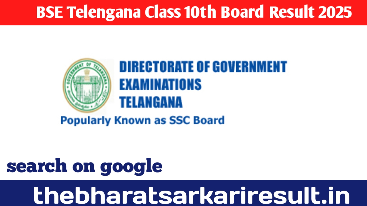 BSE Telengana board 10th Result 2025
